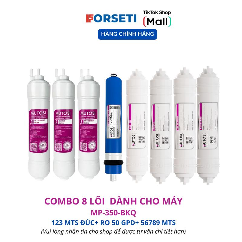  Bộ 8 Lõi Lọc MUTOSI sử dụng Bộ 123 đúc màng RO 50GPD T33 Min Far Nano thay cho máy lọc nước Mutosi :MP-350D-BKQ 
