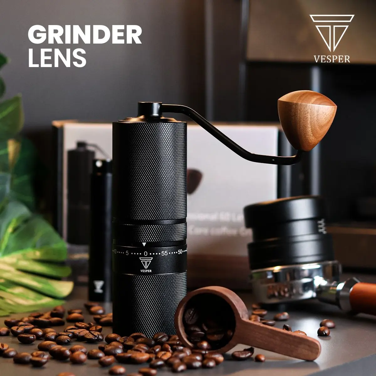 Vesper coffee grinder lens seven stars burr faster cutting / grinder kopi manual teknologi 7stars burrs CNC stainless