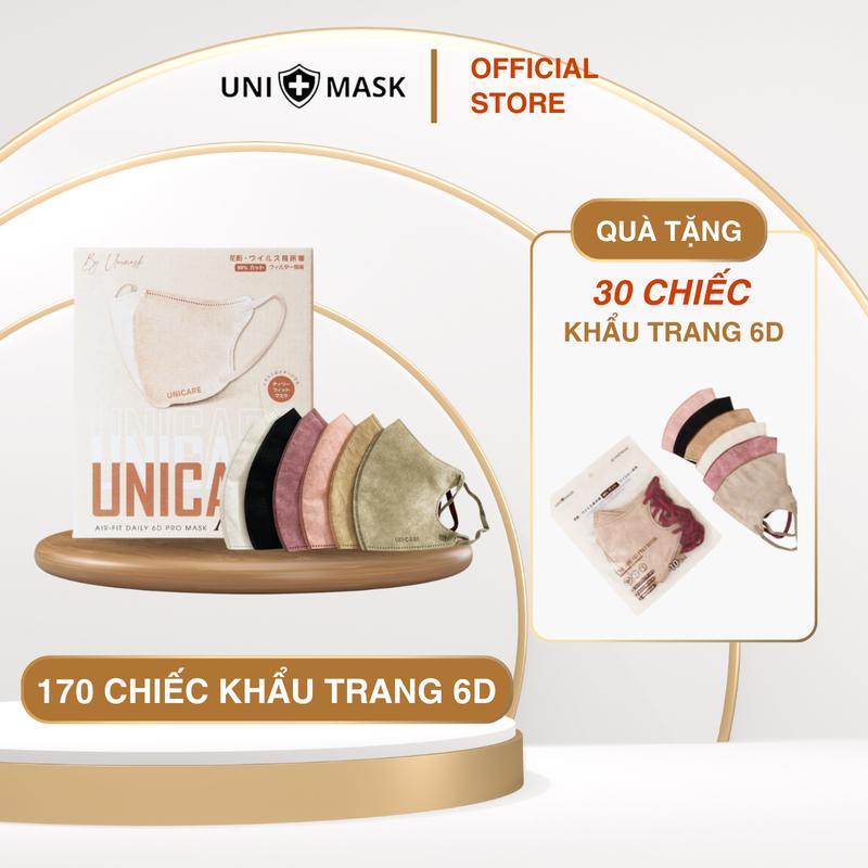   UNICARE LIVE  Combo 170 chiếc tặng 30 chiếc Khẩu Trang 6D Pro Mask Thiết Kế Thời Trang Ôm Mặt 