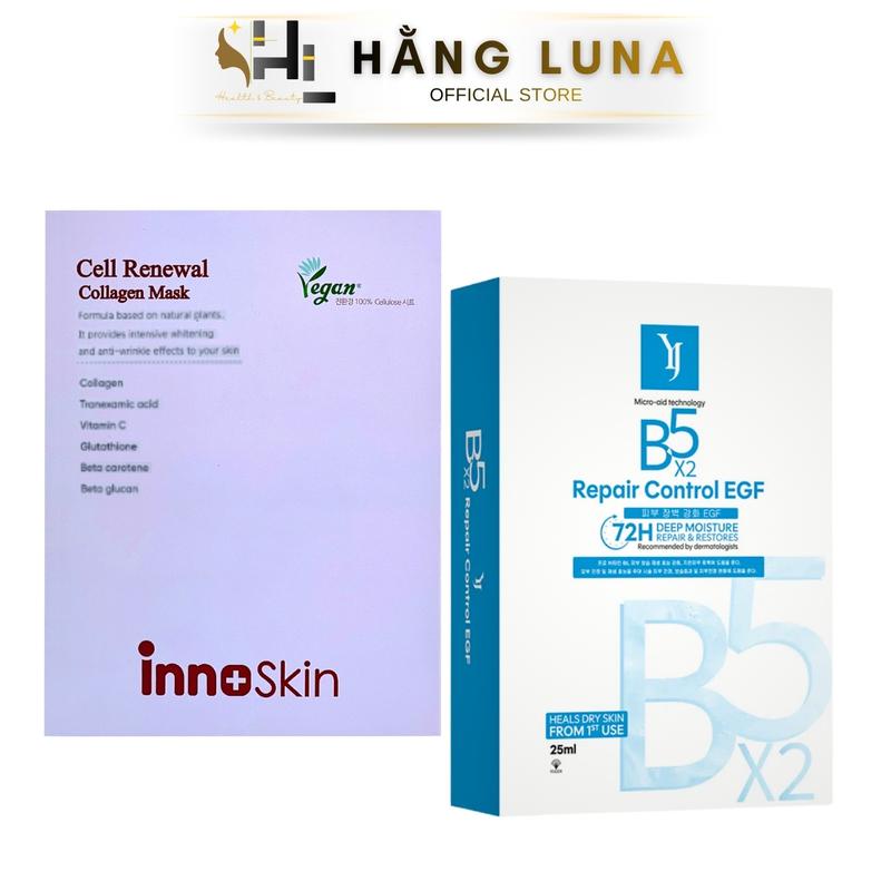 20 Miếng Combo 02 Loại Mặt Nạ B5 Yuejin và Cell Renewal Innoskin Mỗi Hộp 10 Miếng. Hỗ Trợ Cấp Ẩm Giúp Dịu Da Skincare Mask Làm Đẹp Da