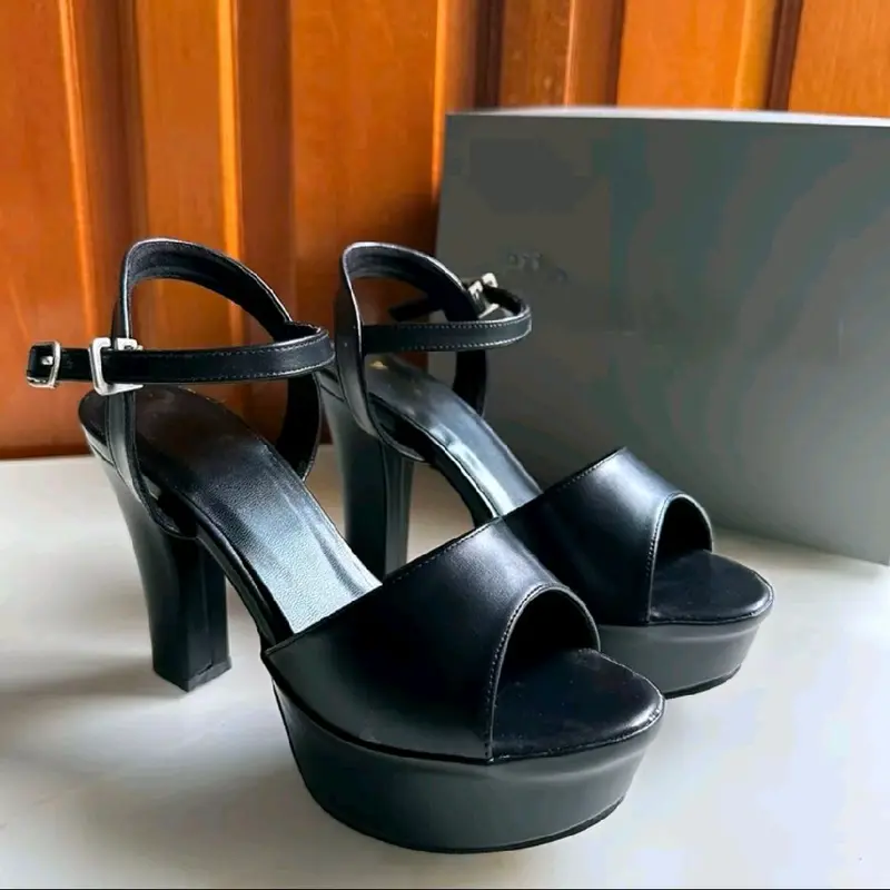 sandal hils double hak tinggi 10cm kode 001 Wanita 8