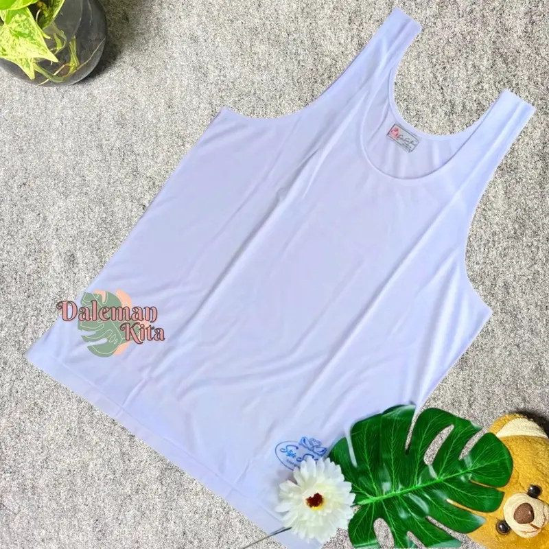 3 Kaos dalam pria dewasa singlet swan putih katun Cowok