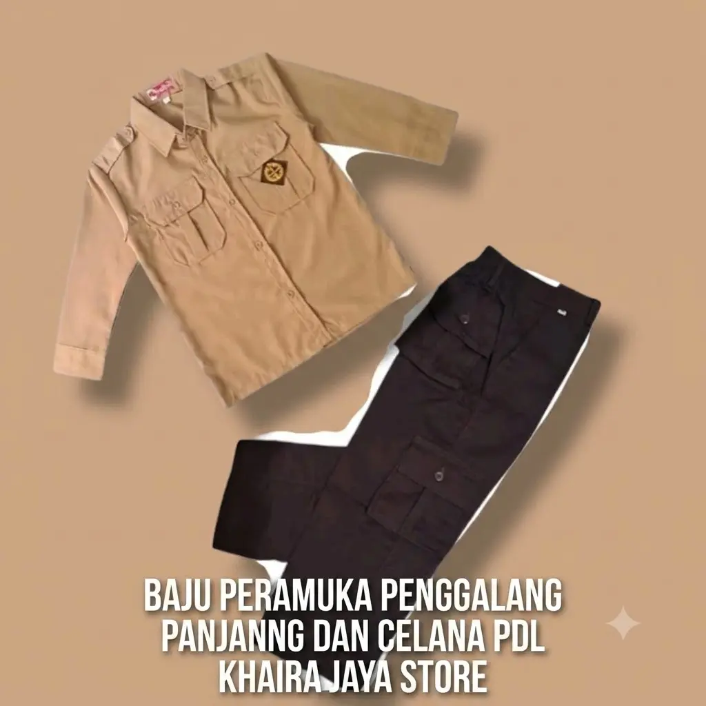 BAJU PENGGALANG PANJANG DAN CELANA PANJANG PDL PRAMUKA SD KHAIRA JAYA STORE