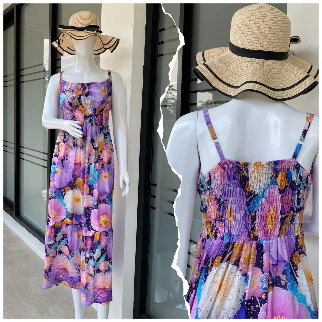 Lulu Midi Dress Rayon Premium Lembut Nyaman Kombinasi Casual Karet Baju Bumil Busui