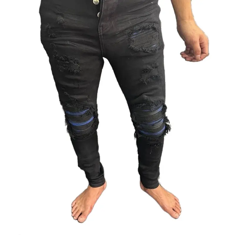 Quần vá vải caro xanh bích full tem tag cúc chữ hình tự chụp ,phom like aut ôm sát chân Menswear Nam Tim Quần Âu Kem Kate quan nam jean  dx quần  jean  vá Pants