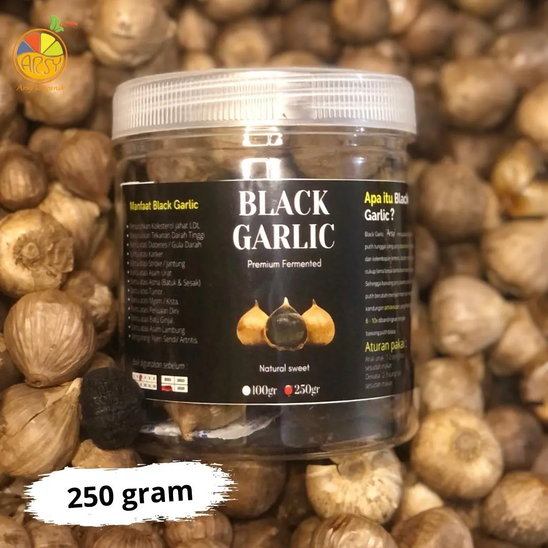 Black Garlic Tunggal 250gram , Bawang Hitam Tunggal Arsy Organik