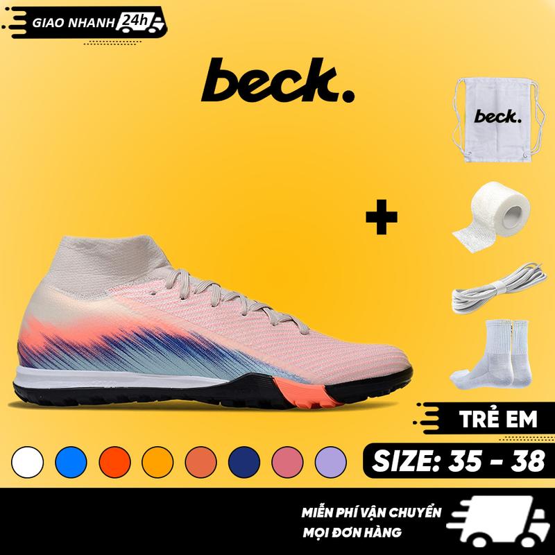 Giày Bóng Đá Trẻ Em Mer Cua Ri Ồ Superfly 10 Elite Cổ Cao BECK Đế Đinh TF Bám Sân Các Màu Sắc Sân Cỏ Nhân Tạo 