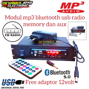 Modul Mp3 Blutooth Rakitan 12Volt / Modul Mp3 Free Adaptor Radio Remot Colokan Bluetooth