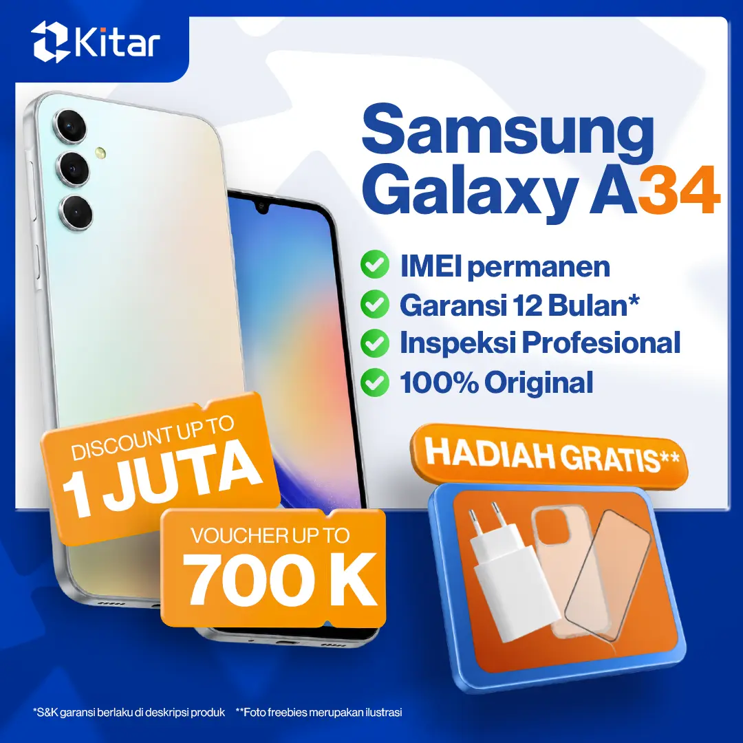 [Secondhand] Samsung Galaxy A34 ex SEIN Beacukai IMEI Permanen Garansi 12 Bln Kualitas Teruji Resmi FULLSET 128GB 256GB