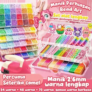 DIY Perler Beads Kit – Paket Manik Perler Warna-warni | Set Kerajinan Anak & Aksesoris Handmade