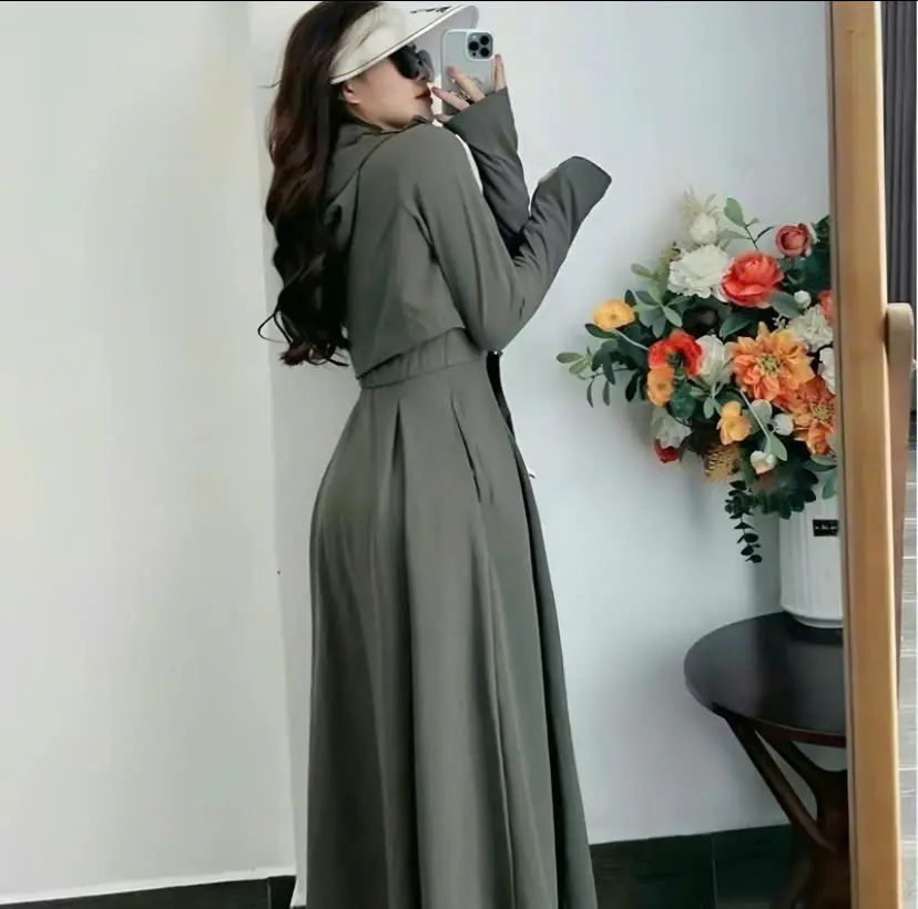 Váy - Áo chống nắng Nữ dáng dài toàn thân , chống Tia UV Mùa Hè - ( Áo nắng thân trên + Tay áo 2 lớp + Thân dưới xoè bung 1 lớp ) (Áo Nắng thân dài )