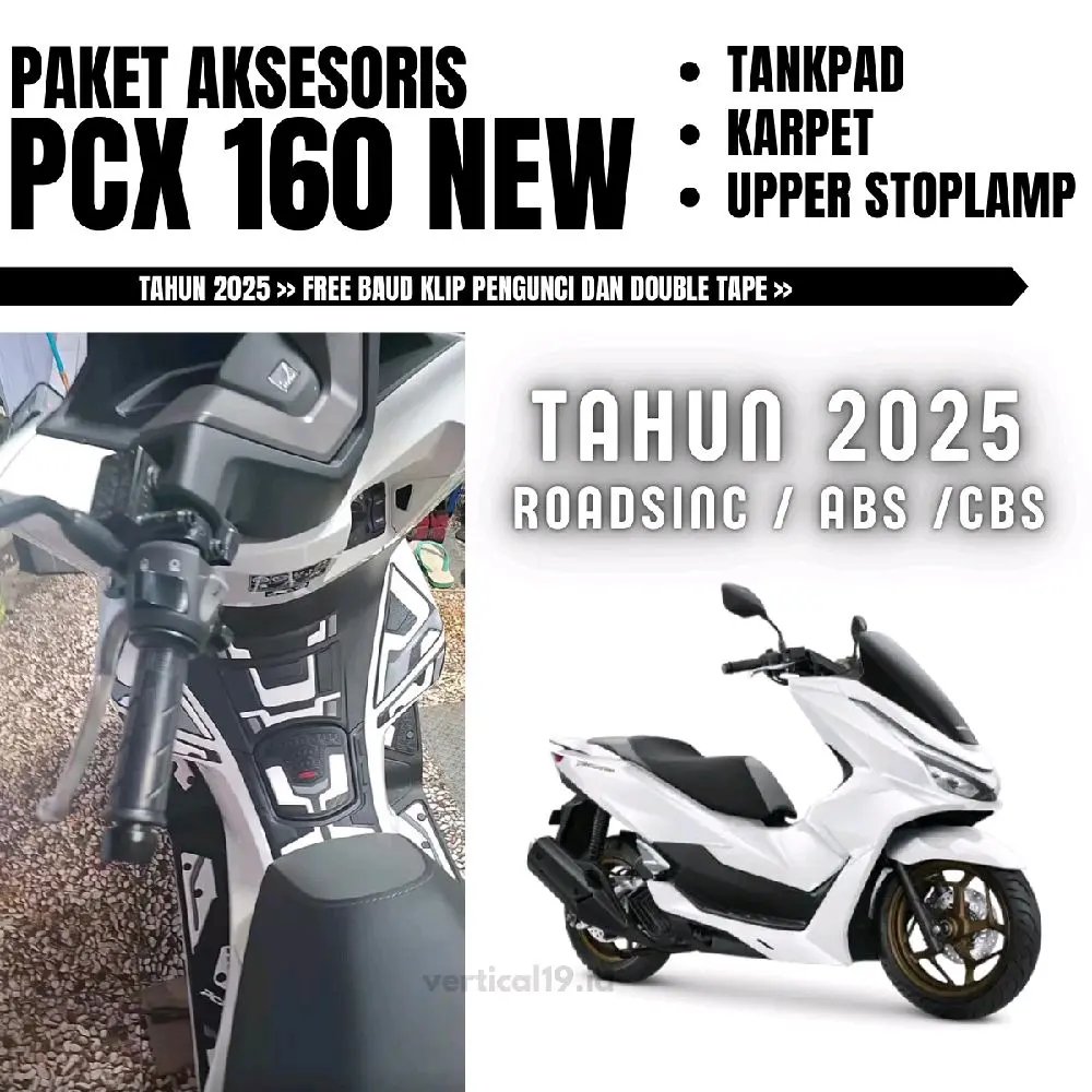 Paket Aksesoris PCX 160 2022 - 2025 Tankpad-Karpet-Upper Stoplamp KM272 Bahan Karet Terbaik pcx accessories Motorcycle Kendaraan