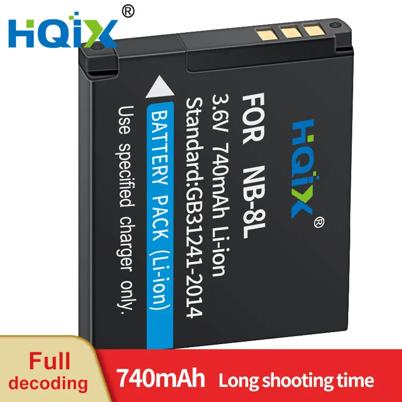 HQiX cho Canon A3000 A3100 A2200 A3200 A3001 PC1475 PC1589 PC1474 PC1590 PC1585 máy ảnh NB-8L 8LH sạc pin