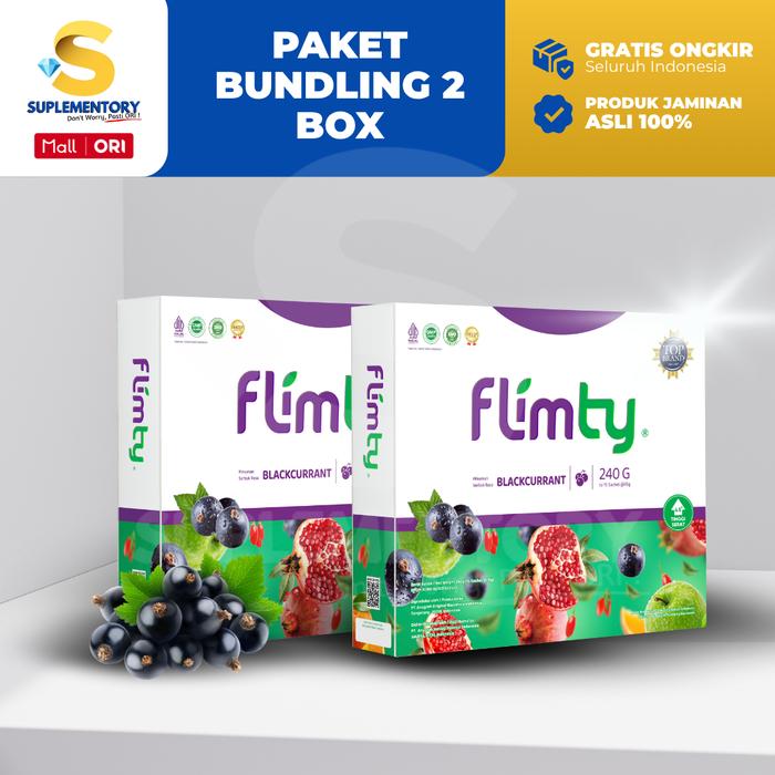 Gambar Paket 2 Box Flimty Fiber Detox Pelangsing Alami Penurun Berat Badan - blackcurrant dari Suplementory Kota Depok Tokopedia