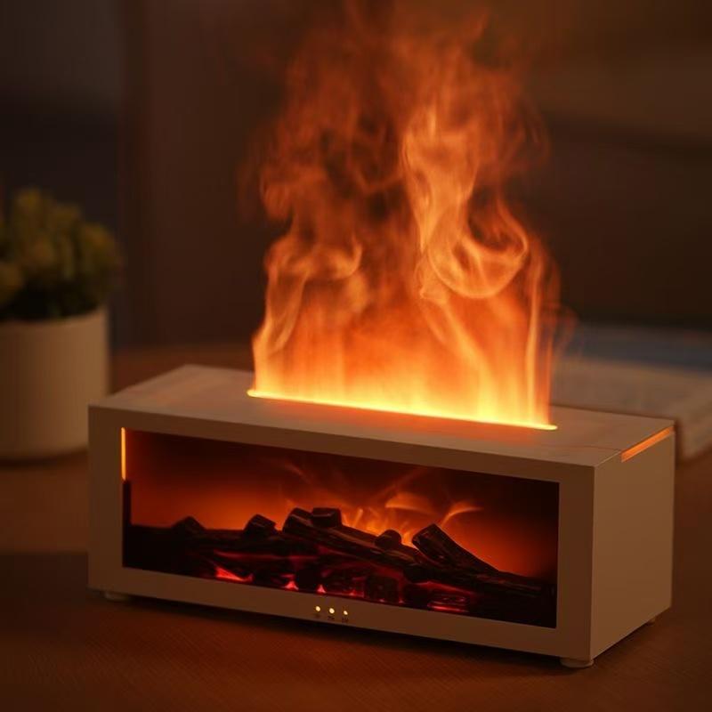 Product Introduction of [Shipping in seconds ] Sense of atmosphere Sense of atmosphere aroma Simulation flame humidifier fireplace incense machine hotel home living room bedroom office desktop automatic incense machine Christmas atmosphere 0
