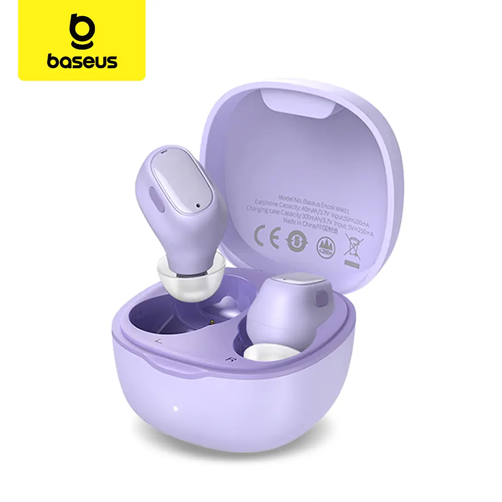 Baseus WM01 True Wireless Bluetooth Earphone Mini Earbuds TWS Baterai Awet Tahan Lama Laptop Headphones/Earphones