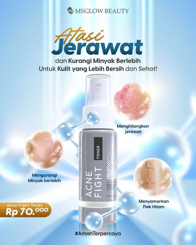 MS GLOW ACNE FIGHT TONER 60ML 7