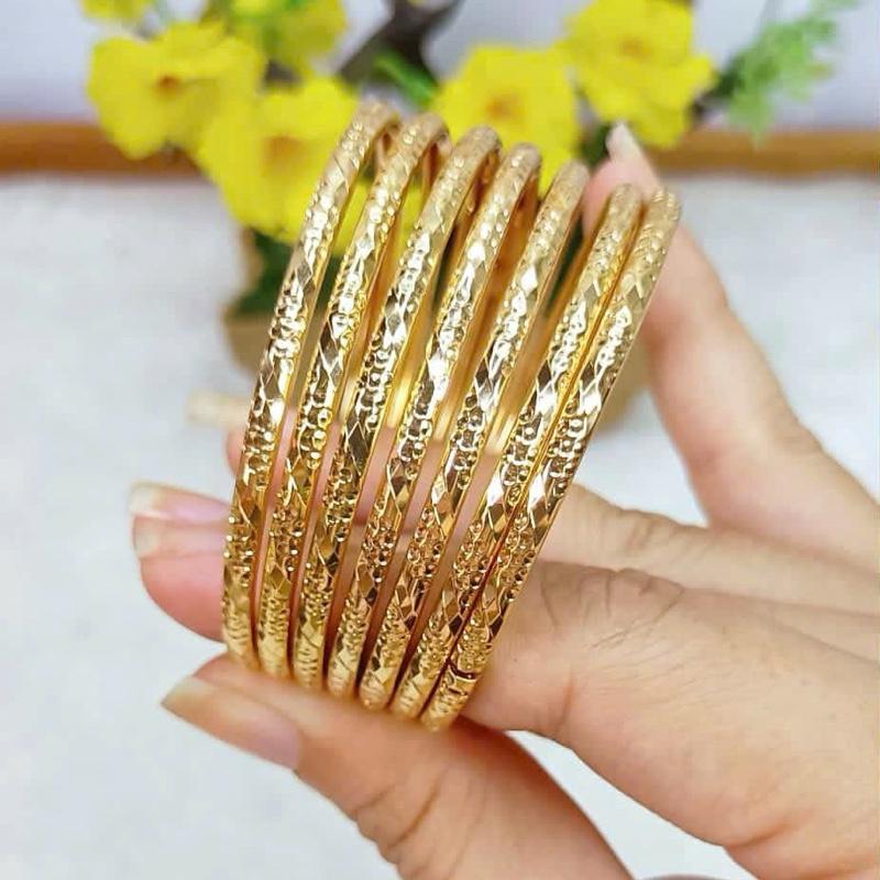  Lokalo - 07 chiếc Vòng Ximen Khoá Vàng Chạm Xéo 3 ly Lõi Titan Đeo Siêu Bền Cực Đẹp Size N48-N56 Sang Chảnh Cho Nữ Từ 42kg Đến 90kg 