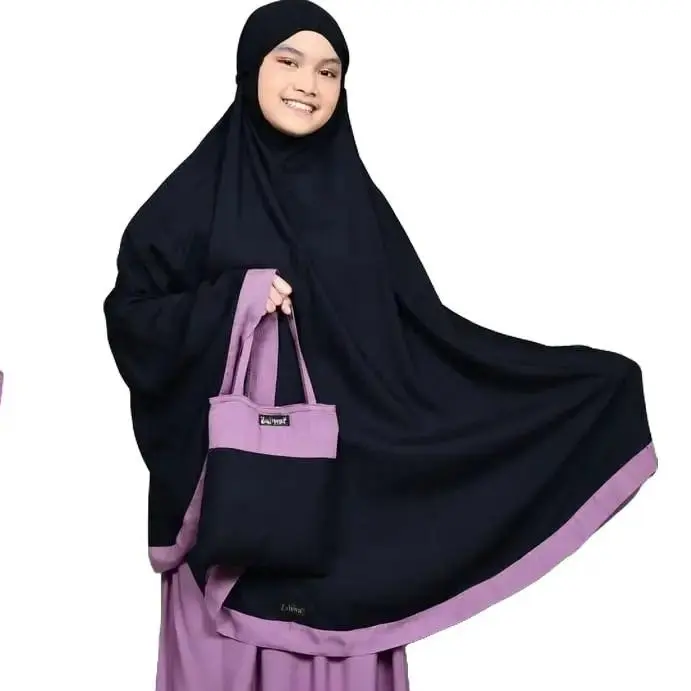 Mukena Anak Tanggung Kombinasi Twotone Salwa Untuk Kisaran 5th - 13th, Mukenah Cantik Bahan Hyget Terbaru 2025 Remaja Muslim 5