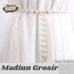 Ikat Pinggang Full Mutiara Putih Cantik Aksesoris Elegan ...