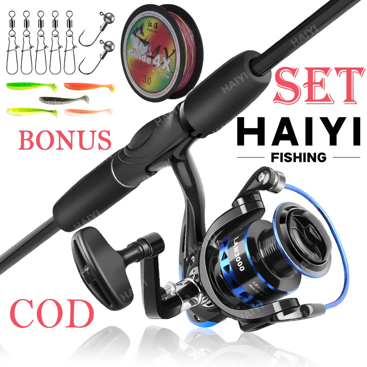 Set Pancing 1.65M/1.8M/2.1M joran Pancing Spinning Baitcasting  PANCING Max Drag 7KG Dengan Bahanbahan karbon berongga Joran Pancing Set Carbon Pancing Set