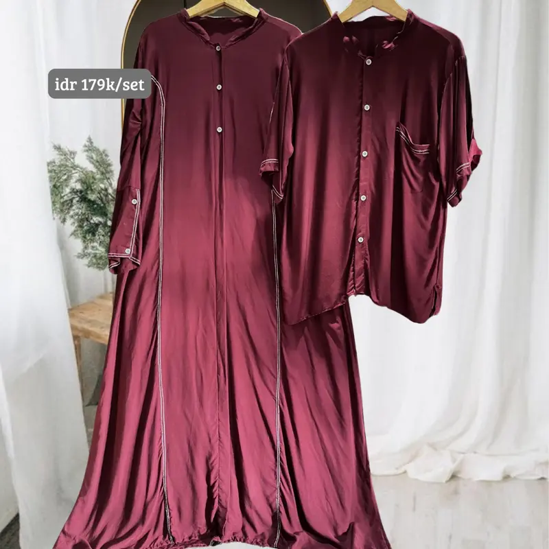 Abaya Set Couple Naraya Muslim Dress Muslim Pasangan Lebaran Polos Simple Dewasa 4