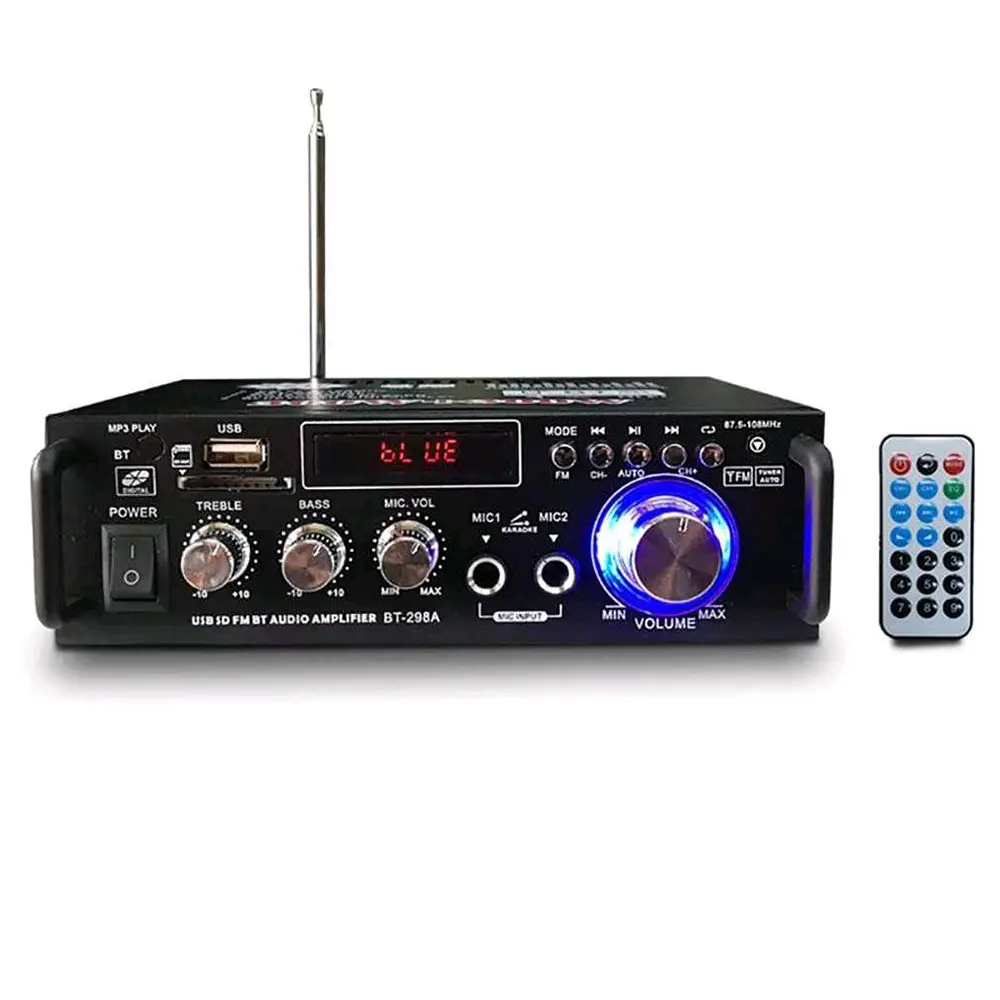 Amplifier Bluetooth Audio Karaoke Home Theater Bass BT-298A 300+300W APMPLI - Subwoofer black hdmi pc & laptop miniatursound jawatimur