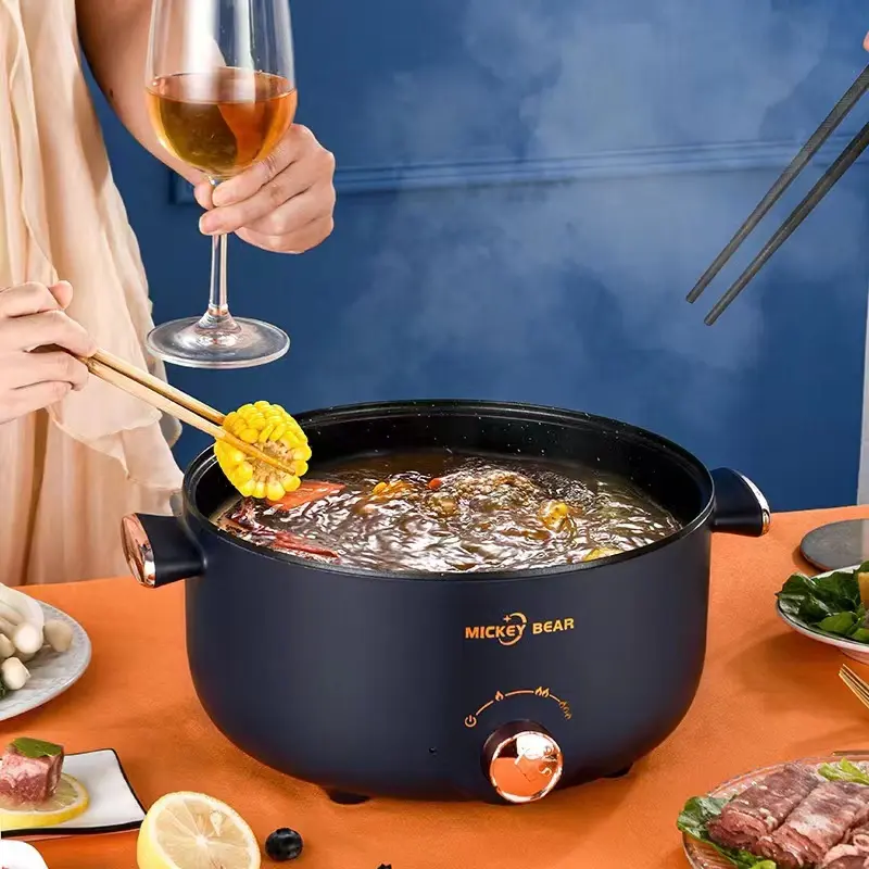 Panci Listrik Multifungsi 3 In 1 Electric Cooker Pot Panci Presto Penanak Nasi Cooker Magiccom Low Carbo Kecil Portable Digital Non Stick Steamer Food Cooker Fry Pan Kukus Deep Fryer Steamer LZH-E22 5