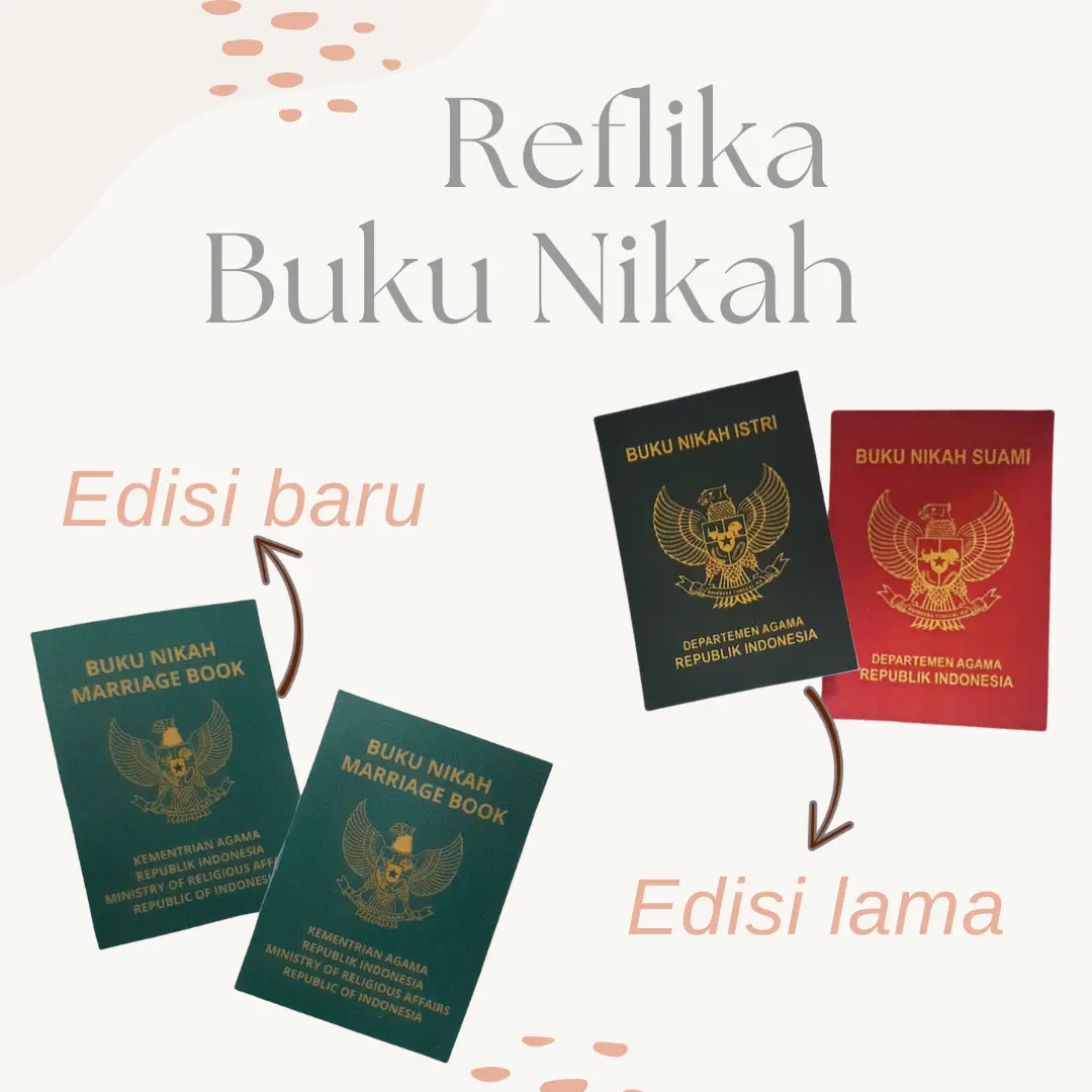 Miniatur Replika Buku Nikah untuk Aksesoris Mahar atau Scrapbook Kerajinan DIY