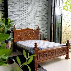 Dipan tempat tidur cantik kayu jati Elegan berkualitas 100%