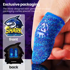 BlueWow Shark King V6 Sarung Jempol Gaming | Super Responsif | Anti Keringat | Reflective - Untuk Gaming Game Free Fire, Mobile Legends & Pubg