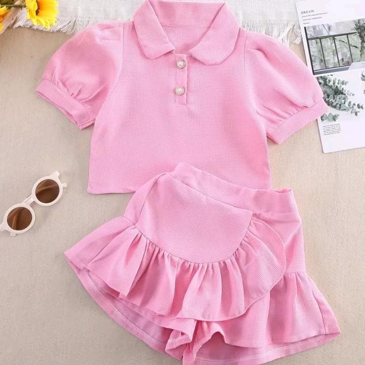CF - SETELAN ANAK PEREMPUAN ATASAN DAN ROK CELANA LUCU / SET ANAK KIKU KOREAN STYLE baju anak perempuan 6
