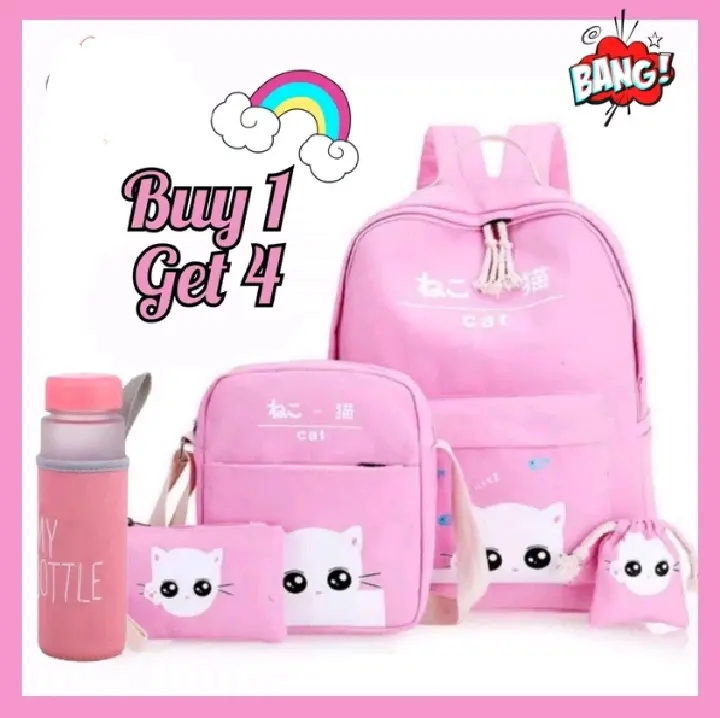 Backpack Korean Style/ Tas Anak Perempuan/ Tas Anak Sekolah TK Dan SD/ Tas Sekolah Premium/ Tas Anak Cewek/ Tas Anak Wanita/ Tas Korean Style Anak Cewek Viral/ Free Botol Minum Kaca Ransel