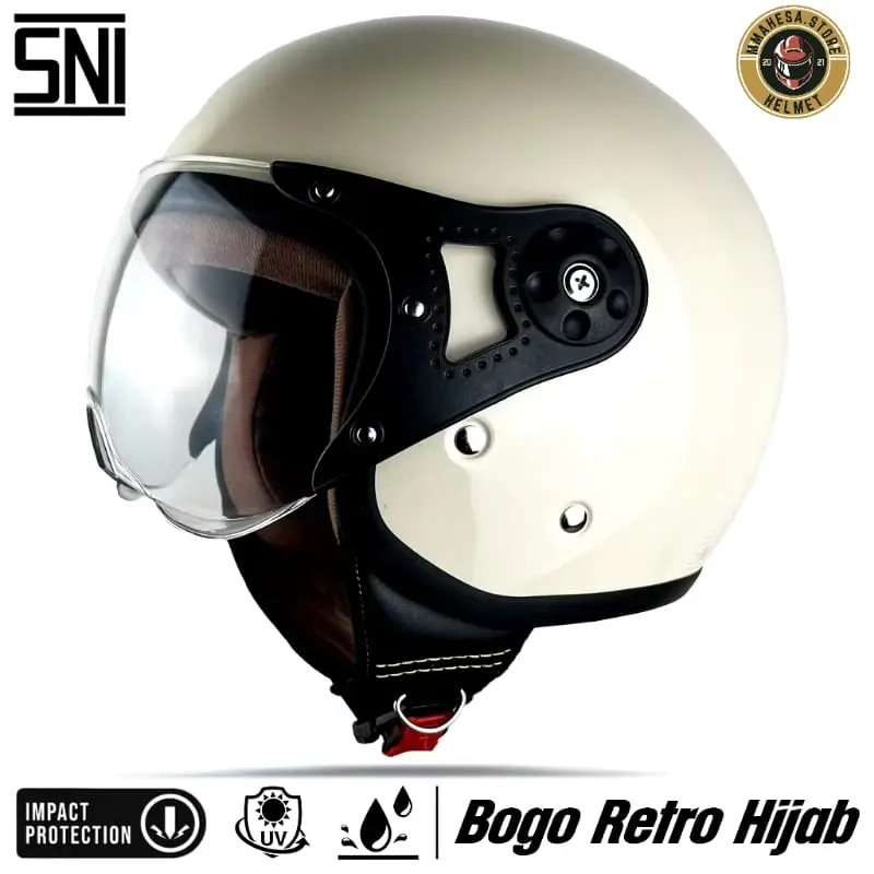Helm BOGO Hijab Retro Dewasa SNI 100% Asli | BOGO - Motorcycle, Motor Helm Retro 3