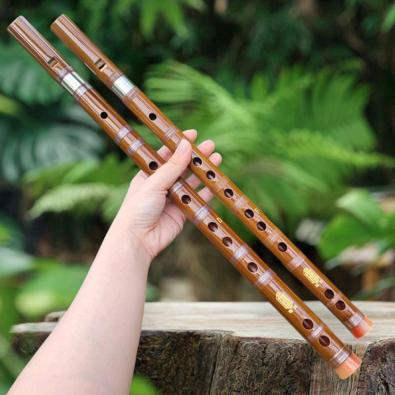 Sáo Dizi Dọc cao cấp | Nhạc cụ dễ chơi | Hình thức sáo tỉ mỉ | Nguyên liệu nứa già chọn lọc | Bộ phụ kiện có kèm túi và màn rung loại sịn