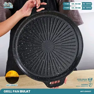 Wajan BBQ atau Grillpan Coating Granite ukuran 36cm/38cm type T329/T330
