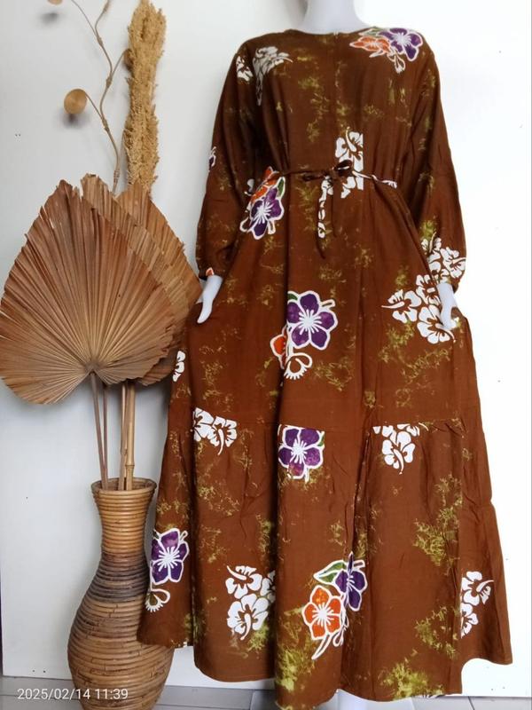 Longdress Sunan Standar | Bisa COD | Long Dress Muslim Daster Kekinian Remaja Busui Cap Pekalongan Premium Kain Nyaman Panjang Rayon Motif Wanita 2