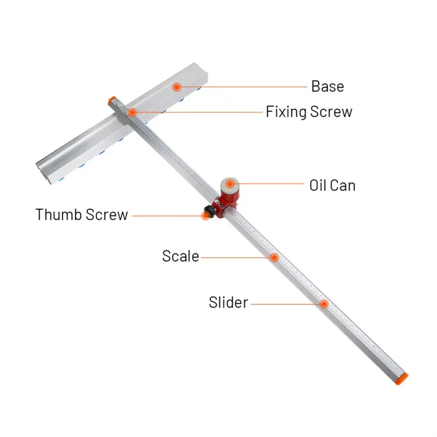 Pemotong penggelek kaca untuk jubin, alat pemotong seramik dengan cermin Dajustable, profesional, Tolak s, 60cm