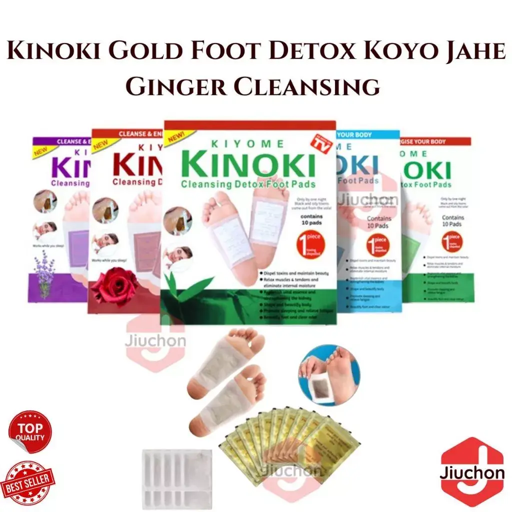 ( PAKET HEMAT 5 BOX KINOKI 50 PADS ) KINOKI GOLD DETOX KOYO KAKI ASLI HERBAL ORIGINAL Foot Ginger Hand Patch