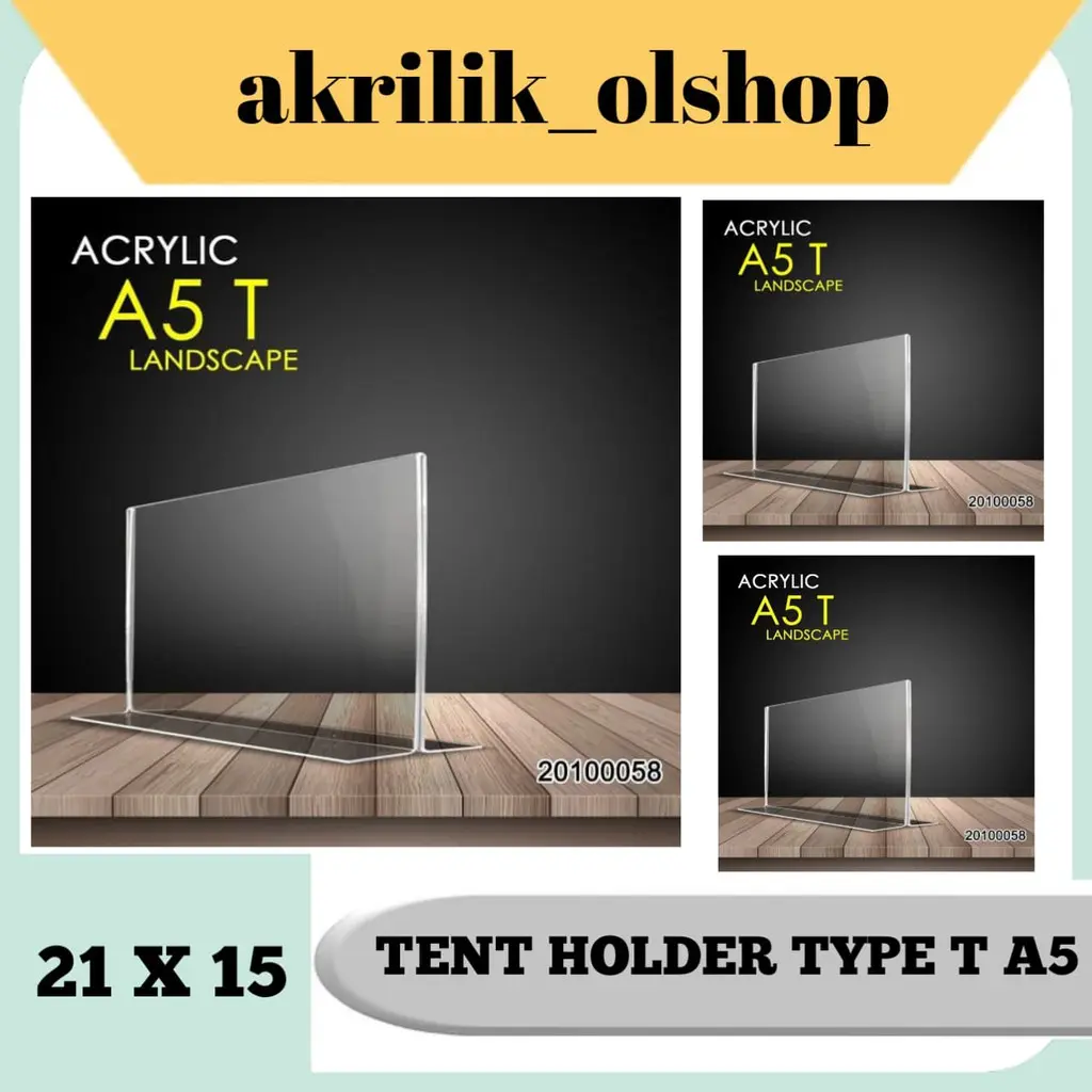 TEMPAT BROSUR / TENT HOLDER / TENT CARD AKRILIK DISPLAY A5