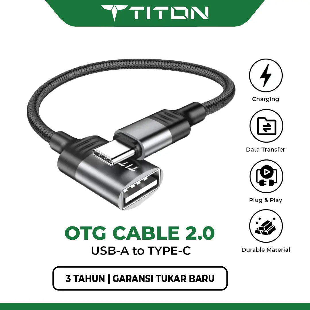 Titon Kabel OTG Type C Converter USB-A to USB-C 2.0 Fast Charging Data Transfer Flashdisk Connector Adapter