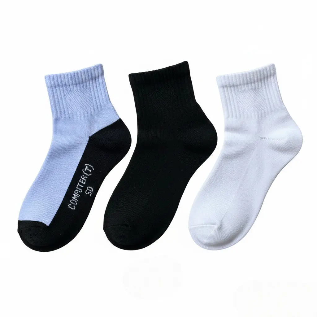3 Pasang, Kaos kaki ( sekolah pendek 3/4 ) SD,SMP,SMA warna Hitam Putih,Hitam Polos,Putih Polos / fashion