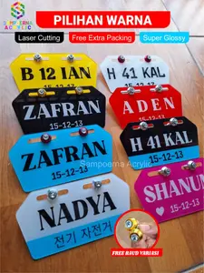 Plat Nomor Sepeda Listrik Plat No Akrilik Motor Listrik Custom Nama| FREE DESAIN