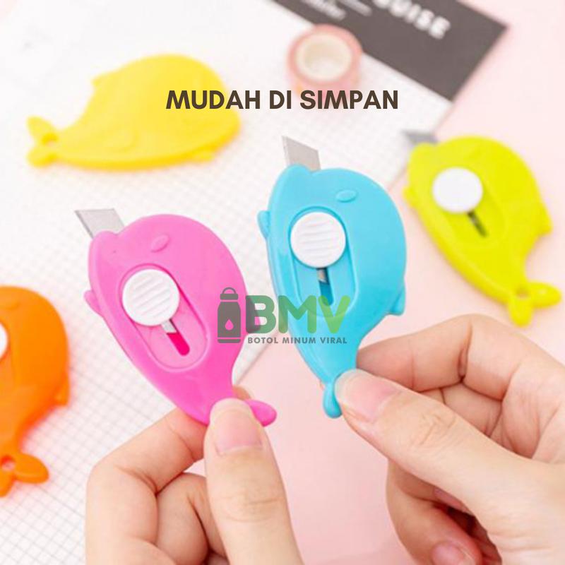 Cutter Mini Bentuk Awan Dolphin Stainless Steel Untuk Keamanan Sekolah dan Seni 7