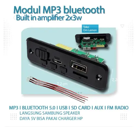 Modul MP3 bluetooth FM radio 102 ampli 2x3watt
