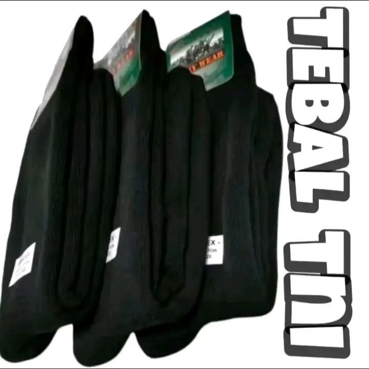 Promo 2 Pasang Kaos Kaki Tentara / Security Hitam Army Tni Tebal Panjang - Untuk Pria Dewasa Katun
