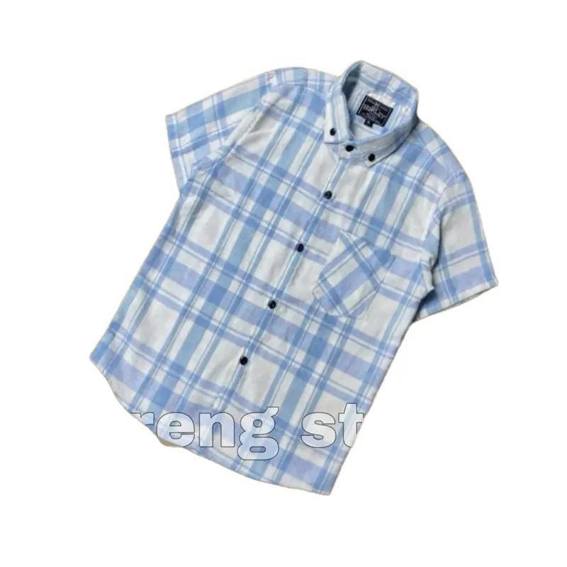 R.NIANNI kemeja flanel anak/Kemeja pendek anak motif/Atasan anak laki-laki/Kemeja model terbaru anak-anak usia 2-11 Tahun 7