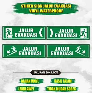 Stiker sign jalur evakuasi / stiker jalur evakuasi