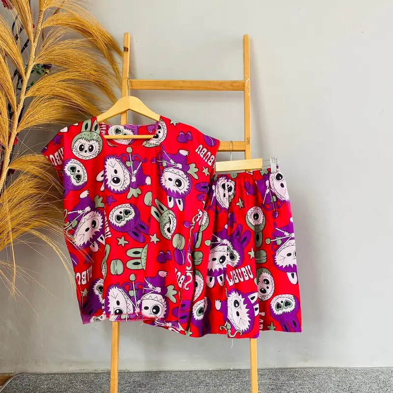 BANTING HARGA 100K GET 5 BABYDOL PENDEK KRILL RAYON ADEM Piyama Wanita Setelan Baju Tidur Motif 6