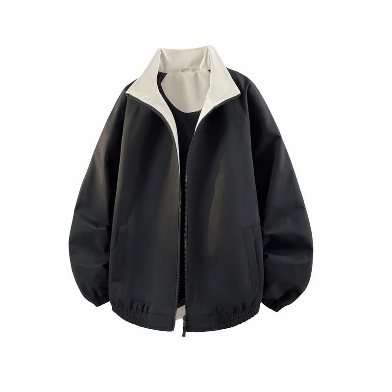 Áo Khoác Dù - Áo Khoác Hai Lớp Phối Màu Cổ Trụ Nam Nữ Basic Cổ Cao Trượt Nước, Chống Nắng ,Chống Gió ,Chống Tia UV Cực Tốt .Menswear JacKet Có Túi